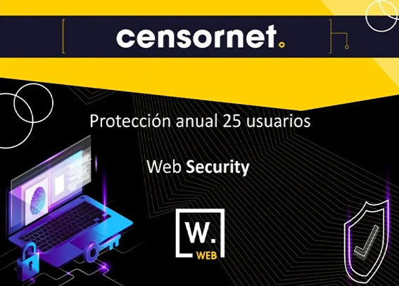 Paquete Web Security Censornet (protección para 25 usuarios durante un año) - El mejor precio del mercado (COSTO USD)